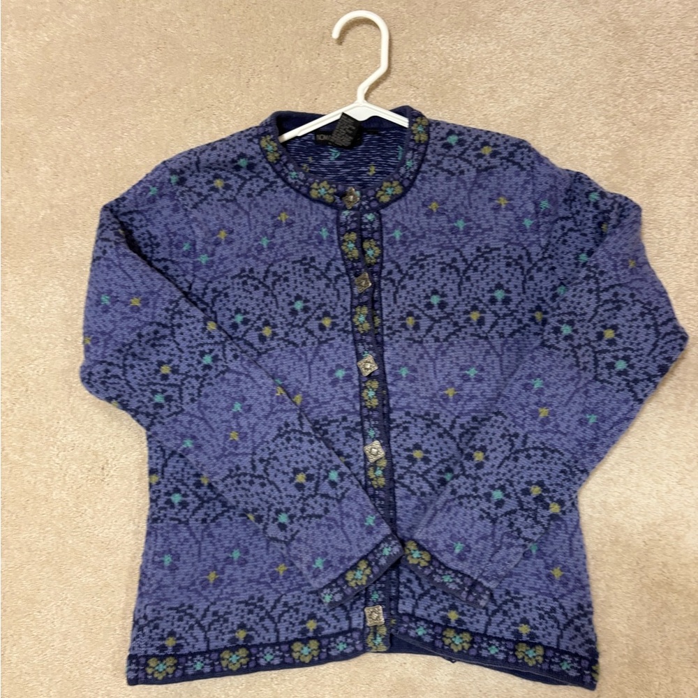 Gorgeous Nomadic Traders Hand Knit Button Down Sw… - image 1